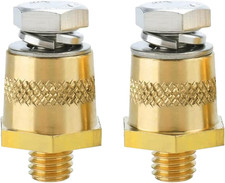 3/8"-16 Thread Male Brass Side Post Battery Terminal Charging Posts, Standard Si