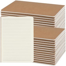 ZCZN 50 Pack A5 Kraft Notebooks Bulk, 8.15x5.5 Inches Lined Paper kraft