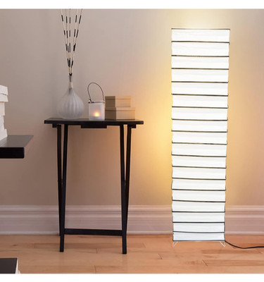 WHITE Square Nordic Floor Lamp Rice Paper Shade Standing Light 43'' H 10.2'' W