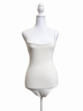 Aritzia Babaton Women  s White Contour Bodysuit Square Neck Stretch Size M
