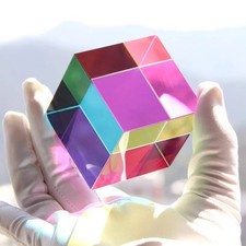 Color Mixing Acrylic Prism Cube Decor for Office Desk Sci Fi Enthusiasts