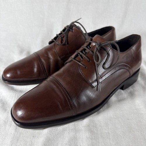 Nordstrom Brown Leather Dress Shoes Made in Italy Oxfords MENS SIZE 1O W 1U