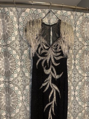 Vtg 80s ALYCE DESIGNS Black Silver Formal Gown Dress Long Sz 4 Beads & Sequins | eBay Vtg 80s ALYCE DESIGNS Black Silver Formal Gown Dress Long Sz 4 Beads & Sequins | eBay