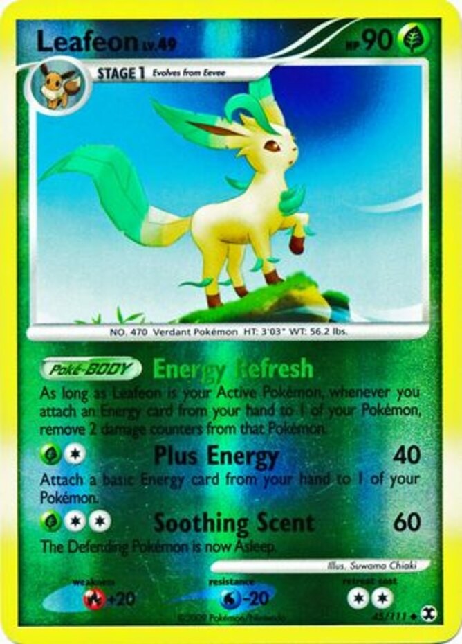 Leafeon - 45/111 - Uncommon - Reverse Holo - NM - Rising Rivals
