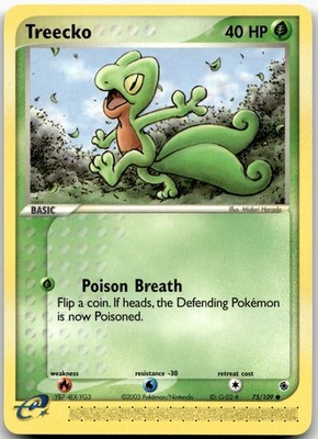 Treecko 75/109 Common Ruby & Sapphire Pokemon E-Reader Near Mint