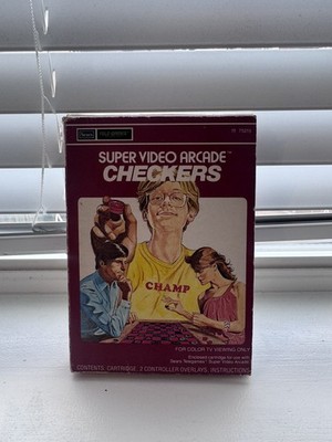 RARE Sears Tele-Games Super Video Arcade Checkers 75215 1979 Complete in Box CIB