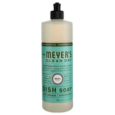 Mrs. Meyer's Clean Day Dish Soap Liquid, Basil, 16 fl oz