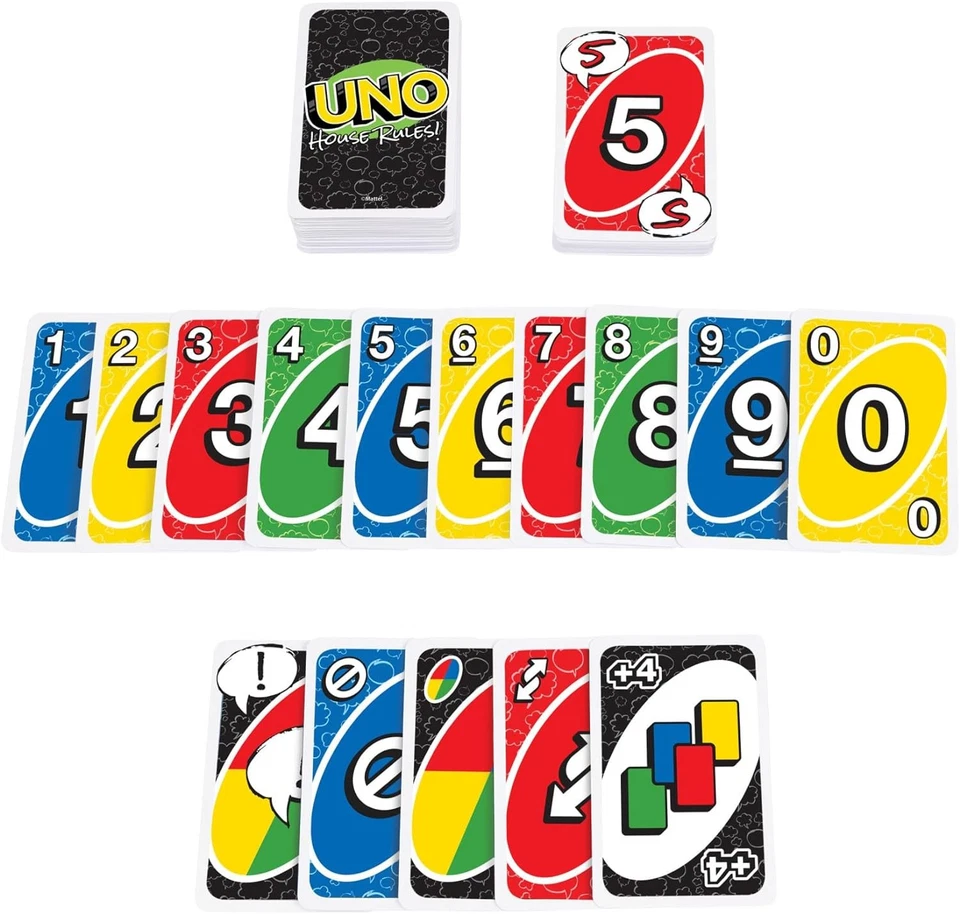 Mattel Games UNO House Rules Card Game for Family Night, Game Night, Travel, Cam - Image 3 of 4