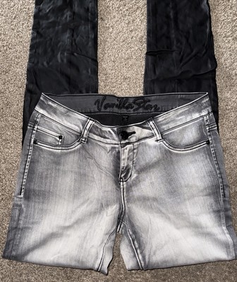 Vanilla Star Women’s Skinny Jeans Jeggings Charcoal Acid Wash Leather Size 
