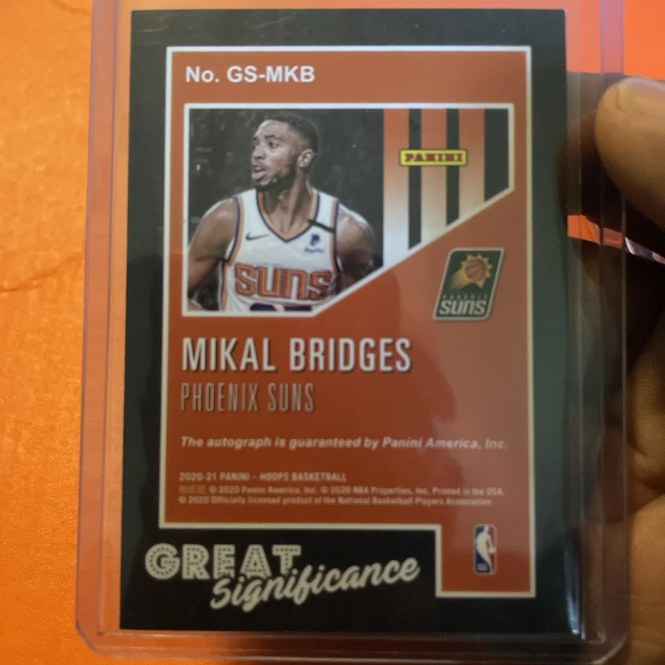 2020-21 NBA Hoops Mikal Bridges Great Significance Auto #GS-MKB Suns **READ** - Image 3 of 4