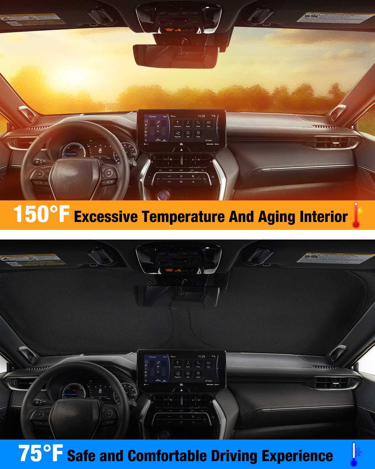 For Toyota Car Large Foldable Sun Visor Shade Windshield Window Cover UV Block