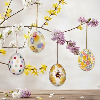 4 EMMA BRIDGEWATER OSTEREI BLECHDOSE HÄNGEND Kind Jagd Party Aufhänger Schmuck Geschenk
