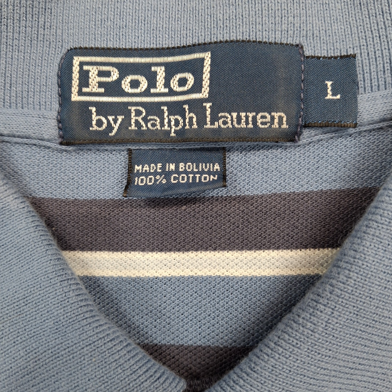 Polo Ralph Lauren camicia uomo grande blu righe cotone pony 2 bottoni tasca