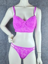 2pc Victoria s Secret Pink Lace Push up Bralette Bra L Large VS UNDERWIRED M set