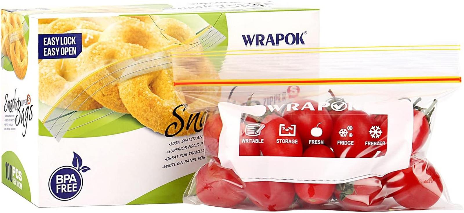 Small Freezer Bags Ziplock Sandwich Food Bags Reusable Snack Lunch Bag for Schoo
