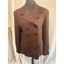 Vintage 90s Brown Double Breasted Blazer Office Siren 9/10
