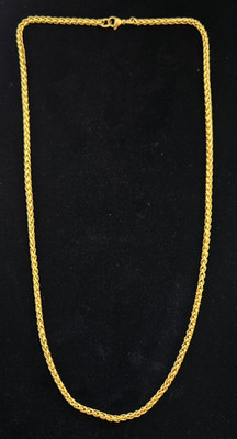 Franco Round Link Chain Gold tone Necklace 24'' with Lobster Clasp