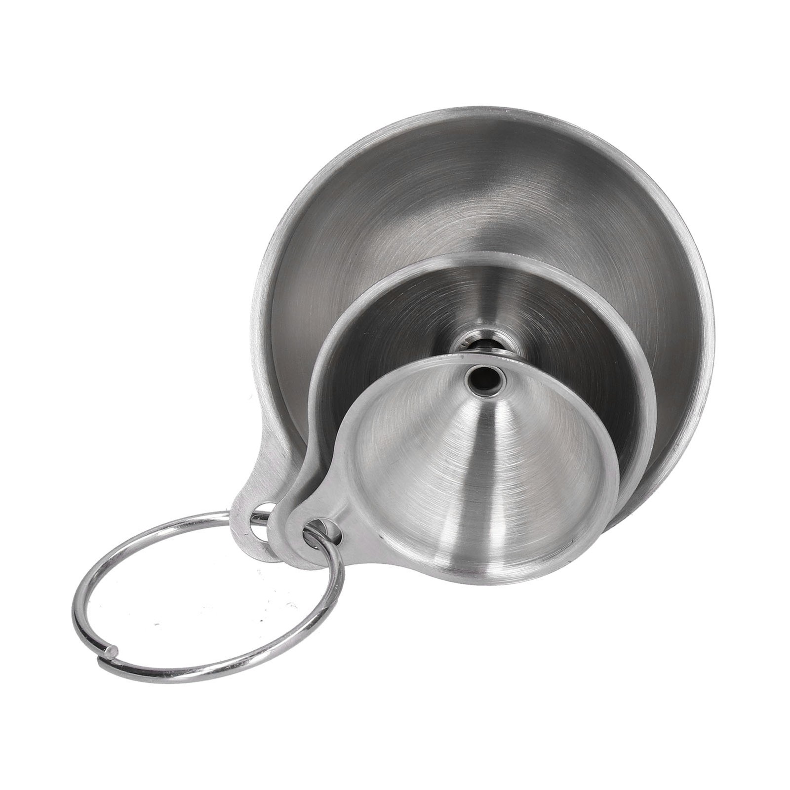 Three-piece Stainless Steel Funnel Mini Funnel Oil Spill Wine Drain Integrated