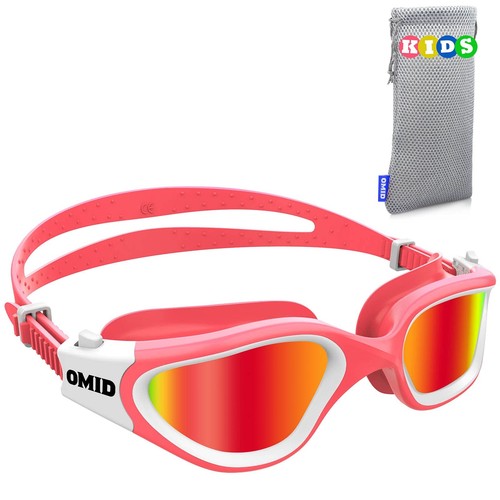 Kinder Schwimmbrille, P2mini polarisierte Schwimmbrille bequem für 6-14 Jahre
