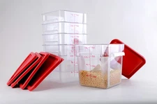 Hakka 8 Qt Commercial Grade Square Food Storage Containers With Lids,Polycarb...