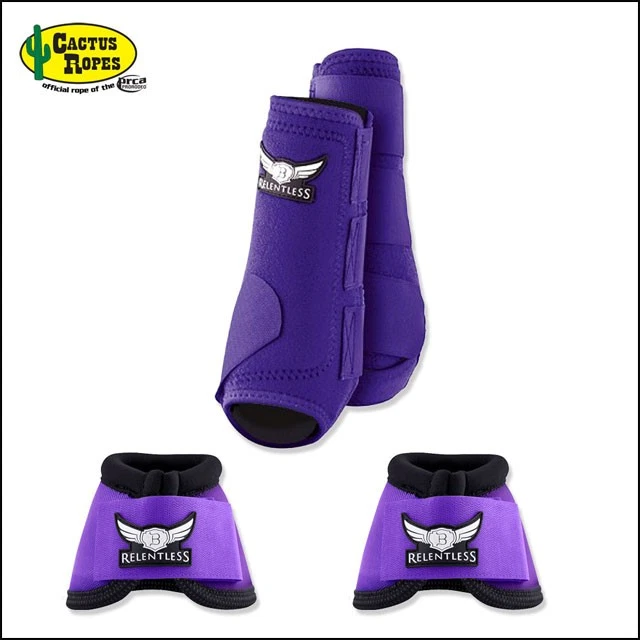 54CR Lrg Púrpura Implacable Trevor Brazile Caballo Pierna Delantera Deporte 2 Botas Campana Foto 4 de 4