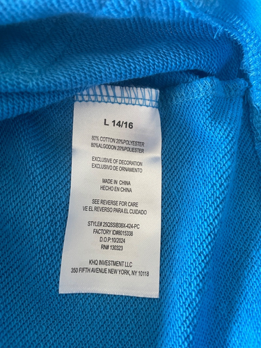 QUIKSILVER LARGE L YOUTH BOYS PULLOVER SWEATSHIRT HOODIE BLUE 14/16 - Picture 6 of 10