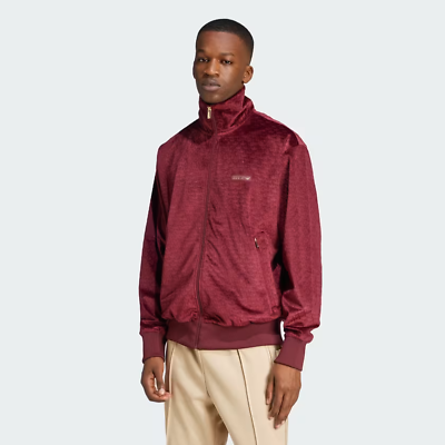 adidas Originals Monogram Plush Velour Track Top Jacket adidas Originals Monogram Plush Velour Track Top Jacket