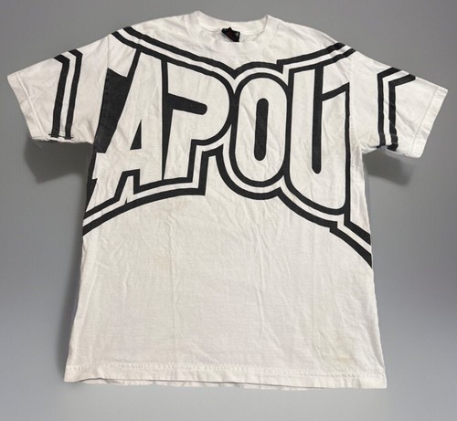 Vintage Y2K Tapout MMA Cyber Goth Grunge White T-Shirt Large - 第 1/10 張圖片