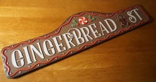 Gingerbread Street Sign Bakery Primitive Bakery Holiday Christmas Kitchen Decor