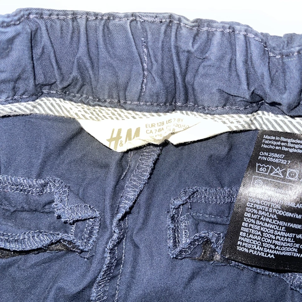 Pantalones Cortos Chinos H&M Botón Frontal Niños (Talla 7-8Y) Usado Foto 4 de 4