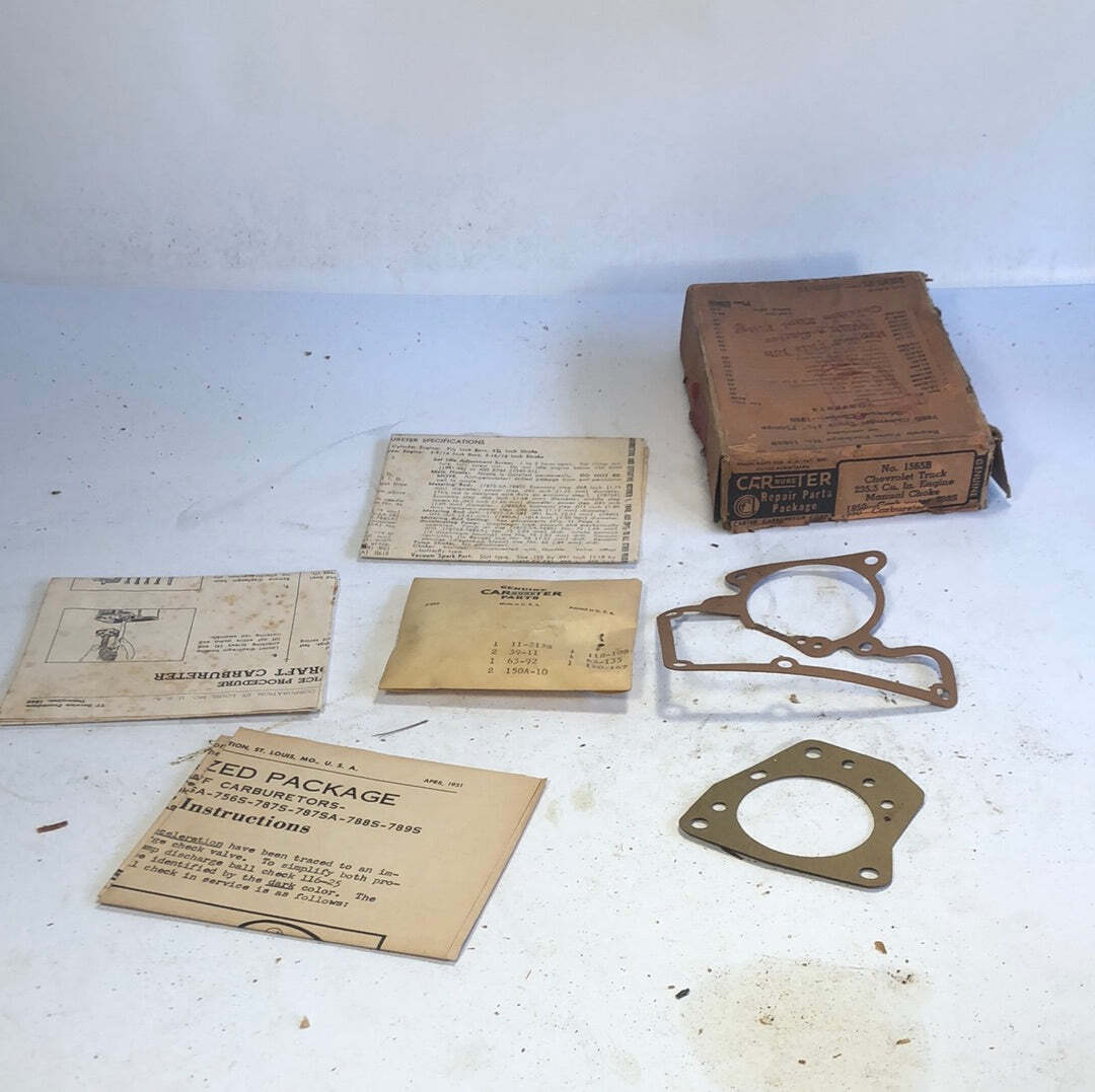 1950 Chevrolet 235 Carter 788S carburetor rebuild kit NORS | eBay