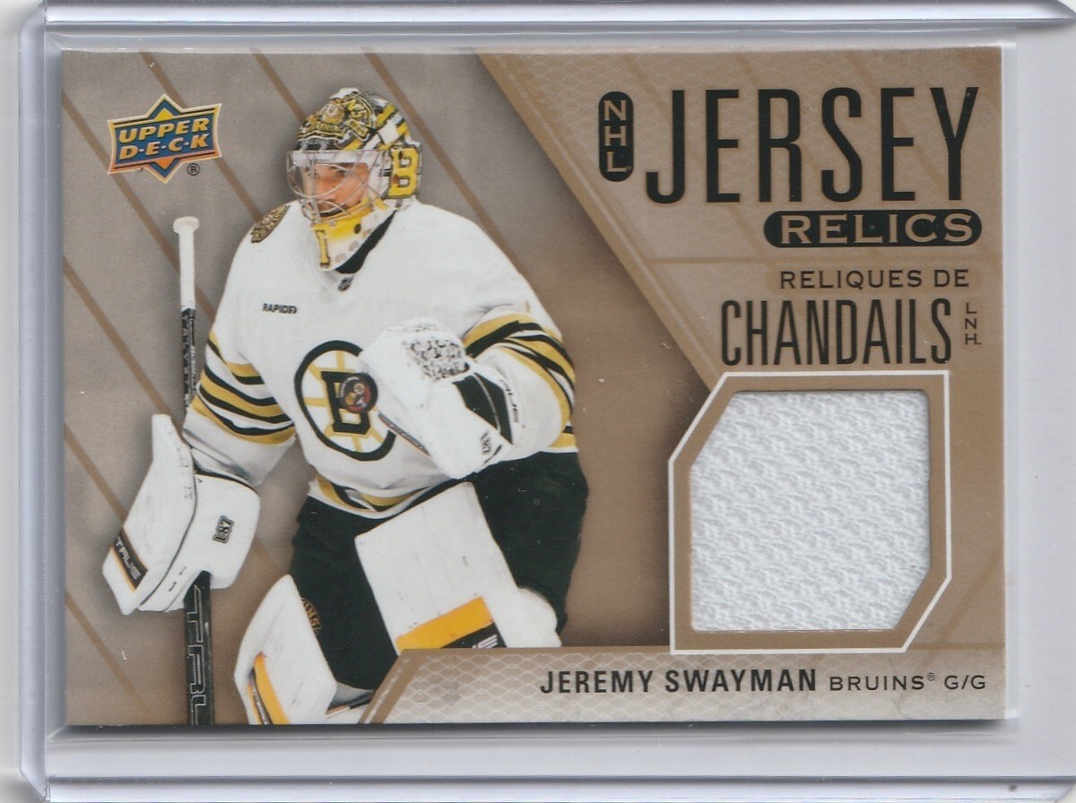 2024-25 Jeremy Swayman Tim Hortons Canada NHL Jersey Relics Card