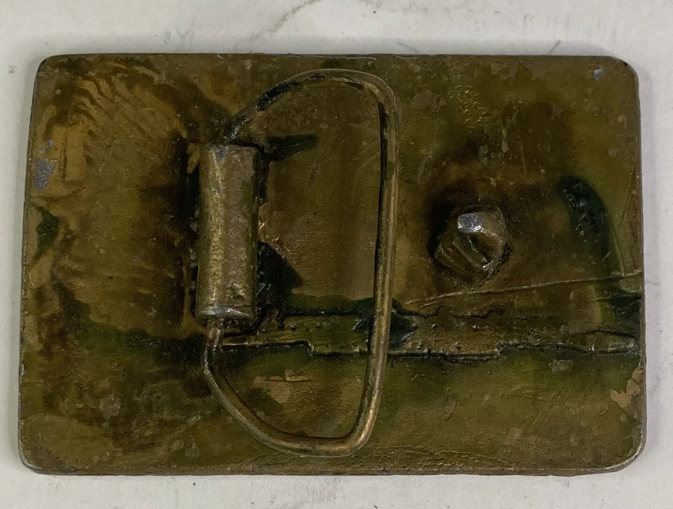 Vintage “Kimberling City, Missouri” Solid Brass 3” Rectangle Belt Buckle - Image 4 of 4