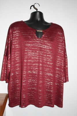 Como Blu Maroon Women 3X Top