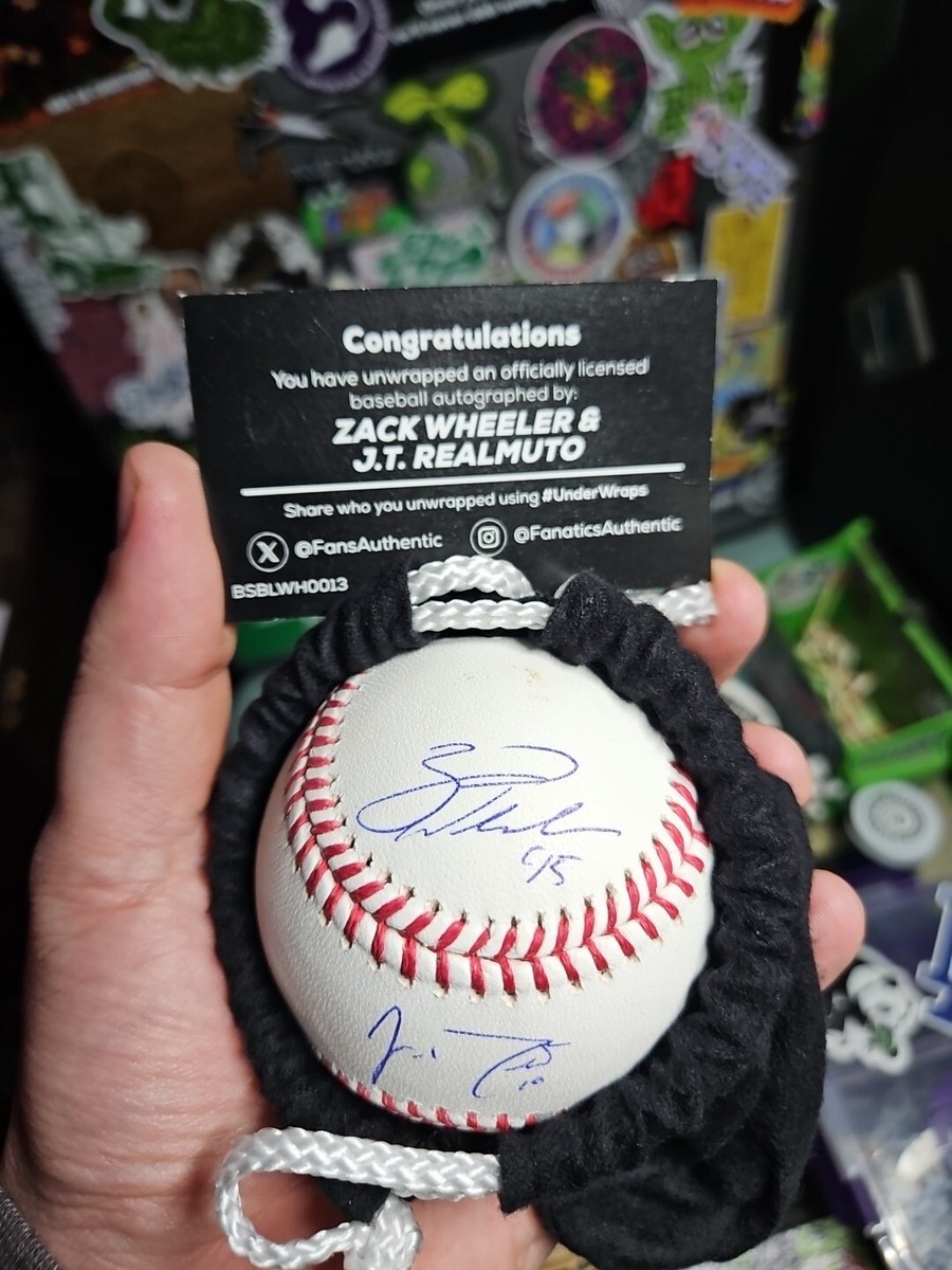 ZACK WHEELER サイン入りボール UNDER WRAPS Fanatics Under Wraps Double signature baseball Zack Wheeler & JT