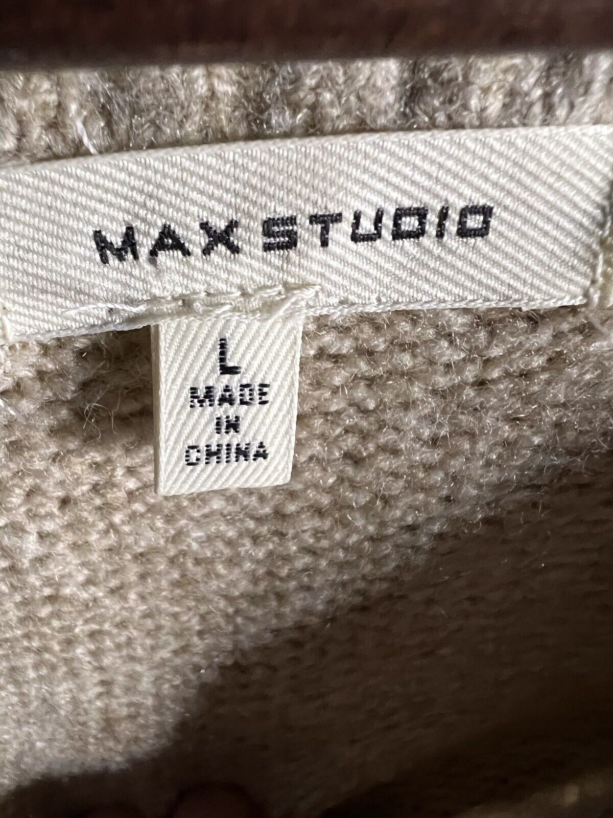 Max Studio Beige Sweater Women’s Size Large - image 3