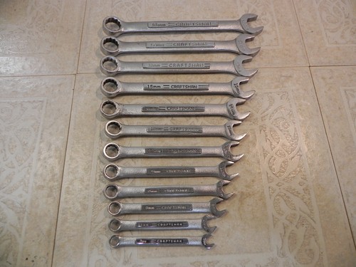 Craftsman 12pc. Metric Combination Wrench Set (7mm-18mm) V & VV Series USA