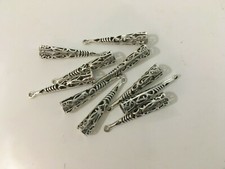 10 X Tibetan Silver Bolo Tie Tips, Replacement Tips Neckties End, Bead Caps