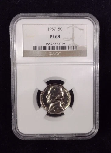 1957 NGC PF 68 Jefferson Nickel Coin