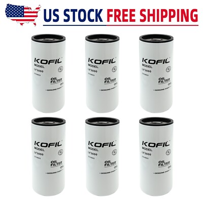 6-Pack For Fleetguard Oil Filter Lube Combination Filter Cummins, LF3000