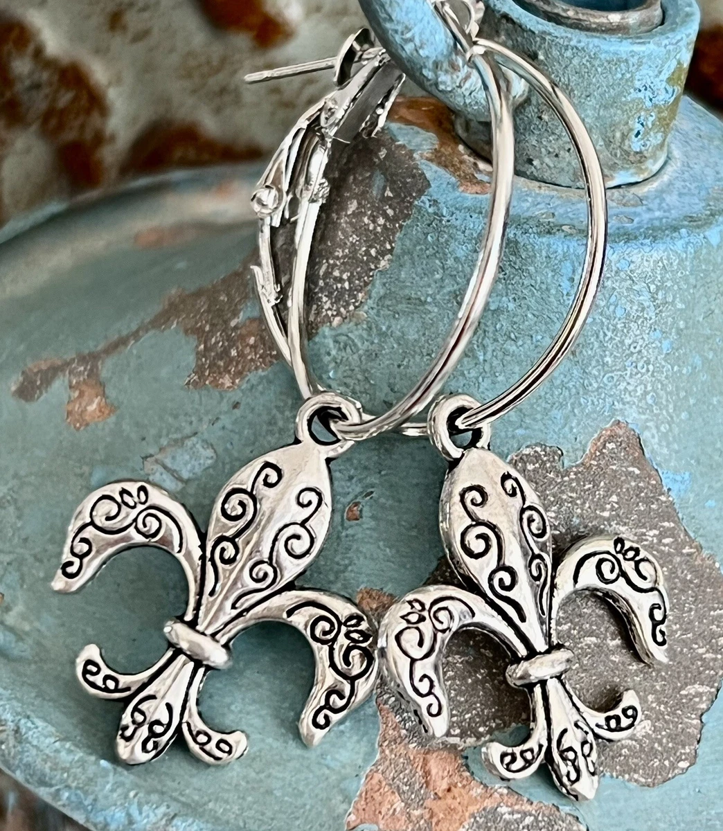 Fleur de lis dangle cheap earrings