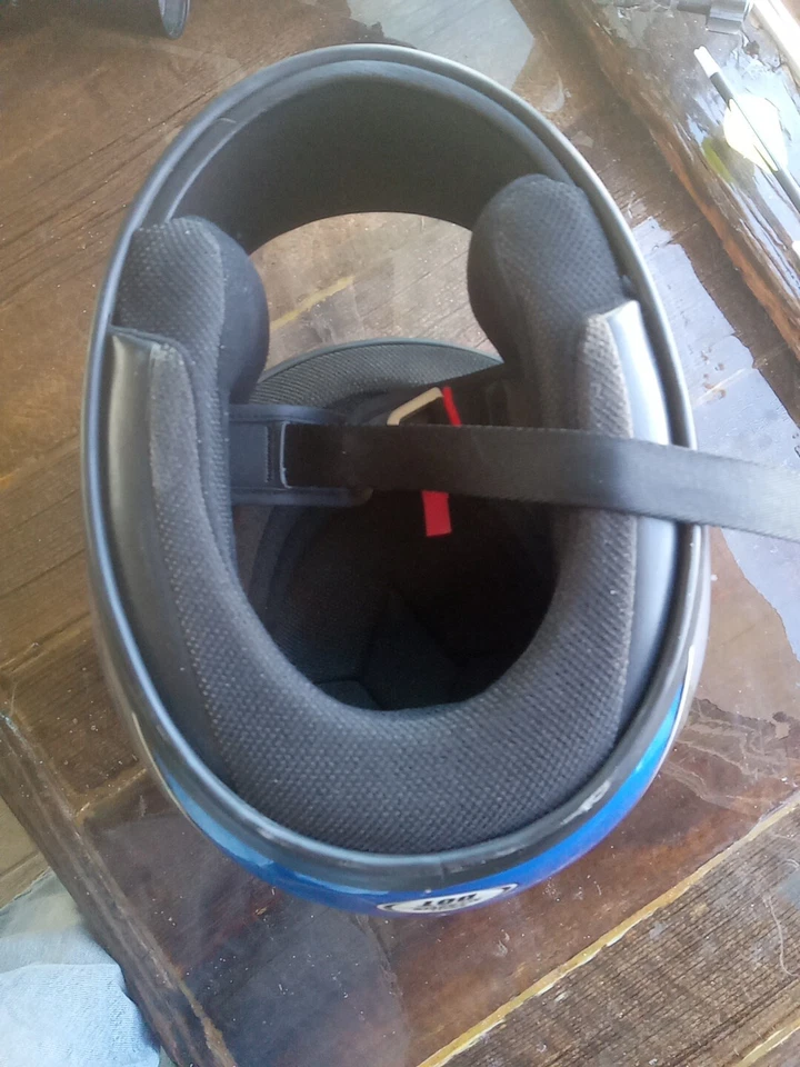 KBC TK-7 Snell DOT M95 Motorcycle Helmet Blue/ White Size L With Face Shield - Image 4 of 4