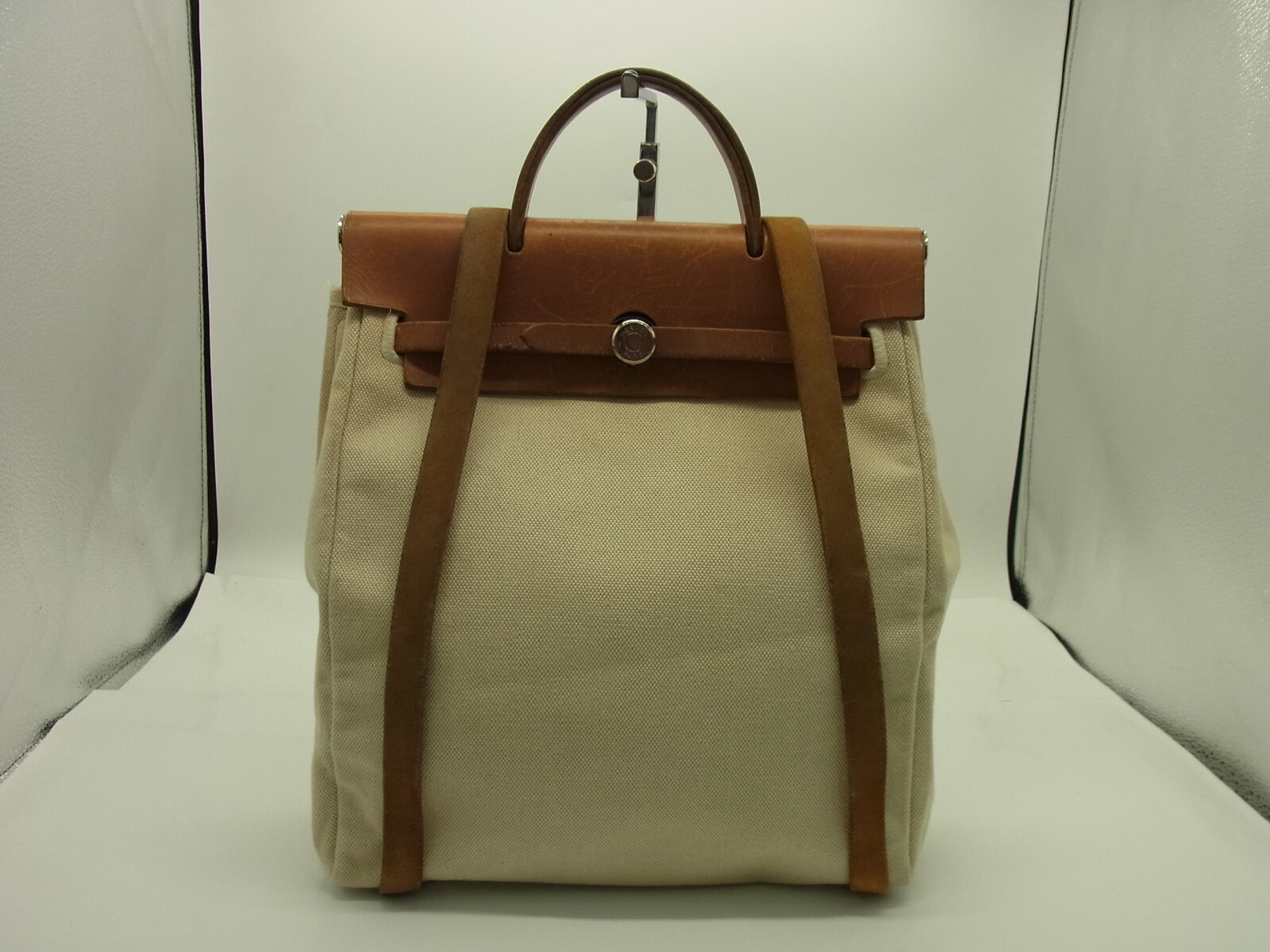 Auth Hermes GR99 Her Bag PM Backpack with Silver Hardware Japan Import