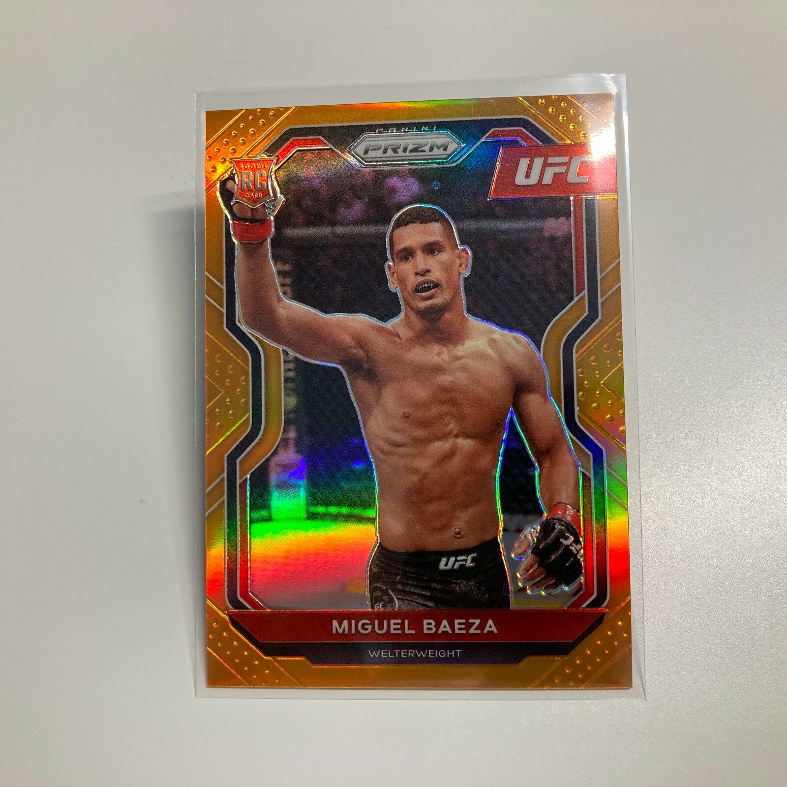 Miguel Baeza 2021 Panini Prizm UFC Orange Refractor RC Rookie Card 30/99 #92