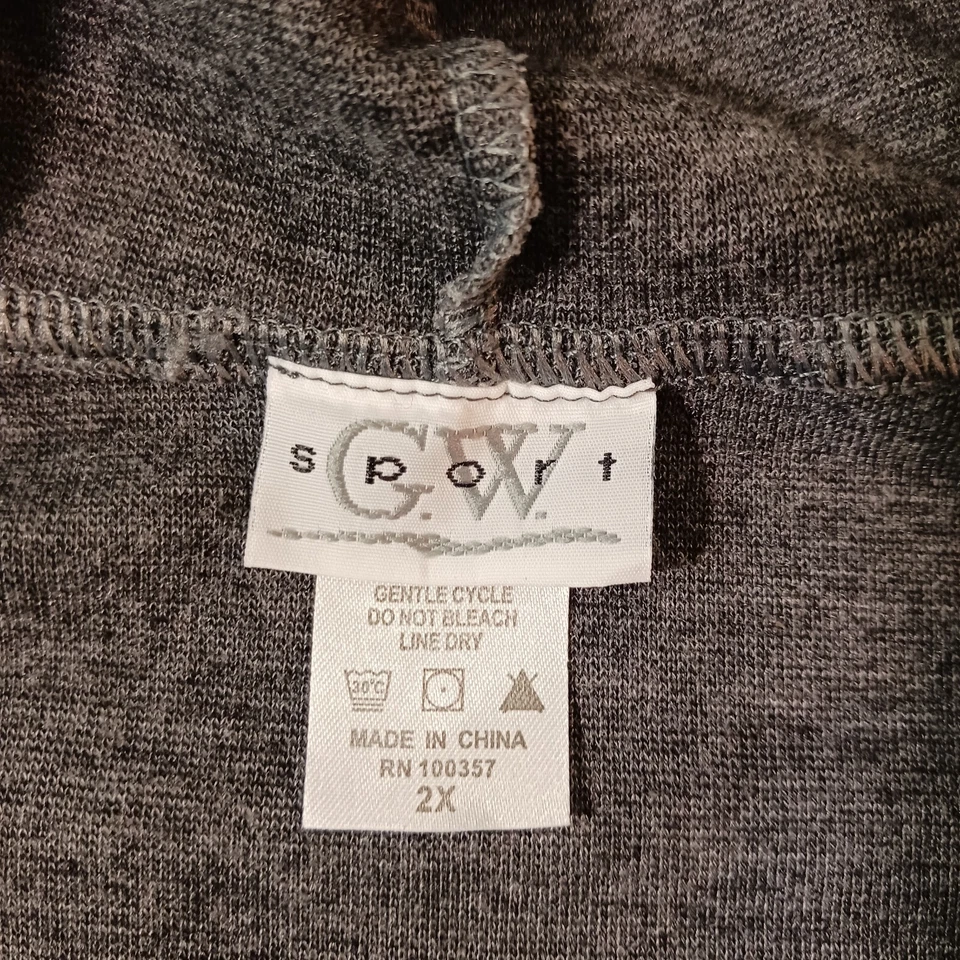 GW Sport Women's Pink & Gray Cotton Blend Full Zip Hoodie Jacket Size 2X - Image 4 of 4