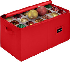 Christmas Ornament Storage Container with Dividers -Box Stores up to 54-4" Ornam