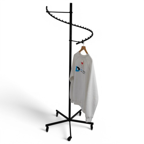 Black Spiral Clothing Rack–29 Hanger Slots & Compact Design With Castors - Picture 14 of 20