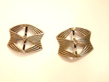 pair of older silver colored metal buckles  possibly shoe buckles 