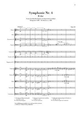 Symphony No. 4 in B-flat Major, Op. 60 Study Score