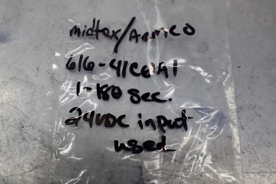 Midtex/Aemco 616-41COA1 1-180 seg. Relé de funcionamiento de retardo de tiempo de 24 VCC usado garantía Foto 2 de 4
